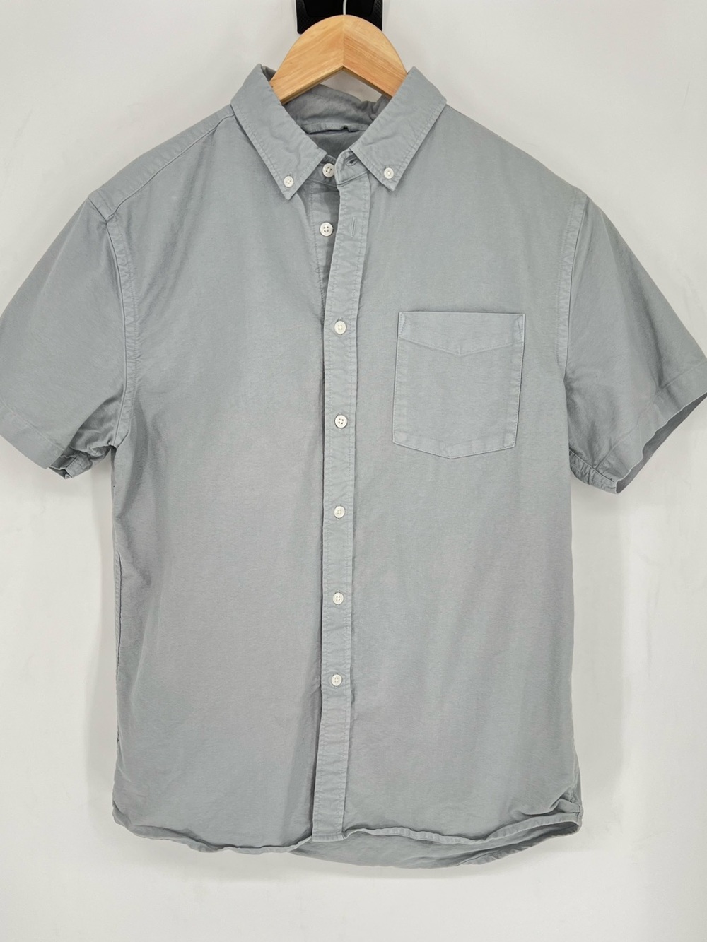 Saturdays NYC Men's Short Sleeve‎ Button-Down Shirt — Light Gray Large
